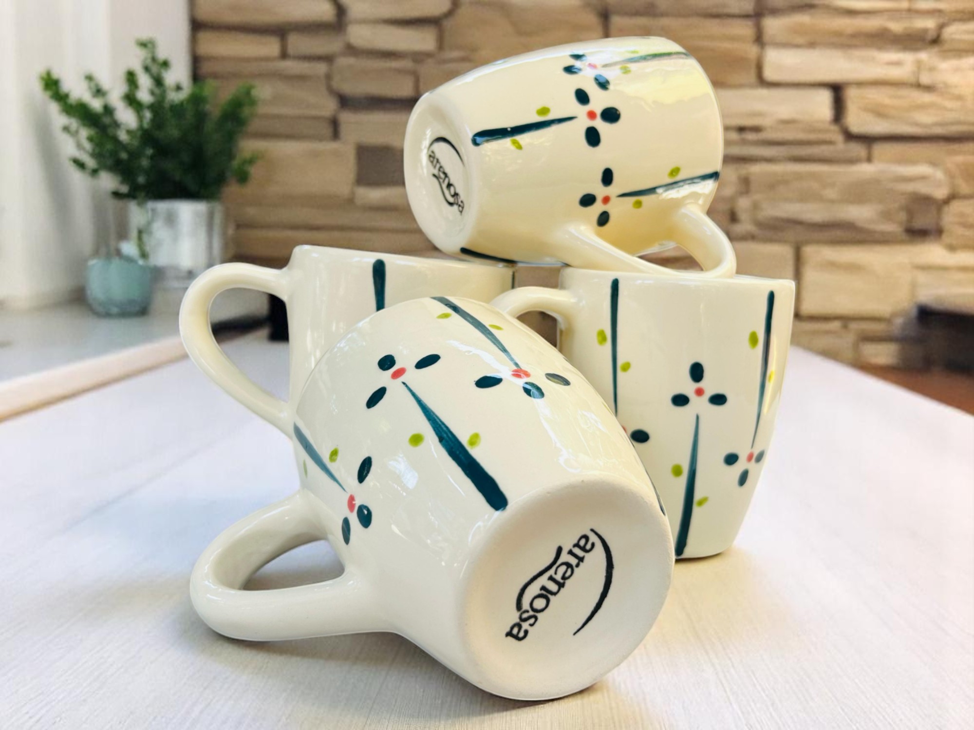 Set de 4 Tazas Florales